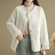 Buddha Stones Women's Vintage Buttons Simple Design Long Sleeve Cotton Jacket With Pockets - image 12