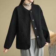 Buddha Stones Women's Vintage Buttons Simple Design Long Sleeve Cotton Jacket With Pockets - image 2
