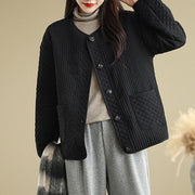 Buddha Stones Women's Vintage Buttons Simple Design Long Sleeve Cotton Jacket With Pockets - image 5