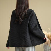 Buddha Stones Women's Vintage Buttons Simple Design Long Sleeve Cotton Jacket With Pockets - image 3