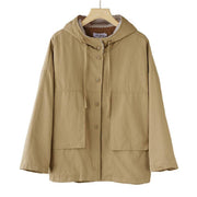 Buddha Stones Women's Plain Color Hoodie Cotton Thermal Fleece-Lined Jacket With Pockets - image 6