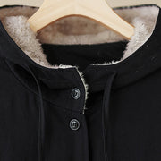 Buddha Stones Women's Plain Color Hoodie Cotton Thermal Fleece-Lined Jacket With Pockets - image 9