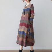 Buddha Stones Ethnic Printing Short Sleeve Cotton Linen Midi Dress With Pockets - image 8