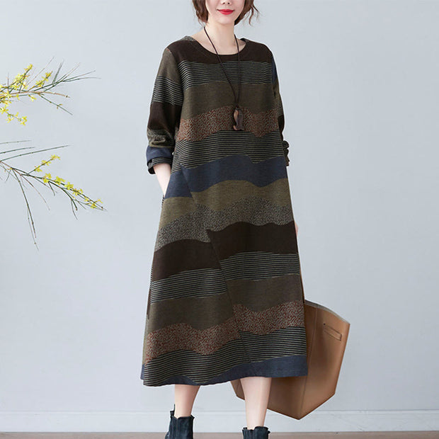 Buddha Stones Ethnic Printing Short Sleeve Cotton Linen Midi Dress With Pockets - image 23