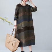 Buddha Stones Ethnic Printing Short Sleeve Cotton Linen Midi Dress With Pockets - image 24