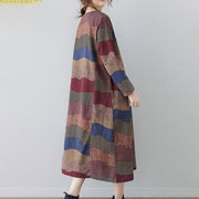Buddha Stones Ethnic Printing Short Sleeve Cotton Linen Midi Dress With Pockets - image 9
