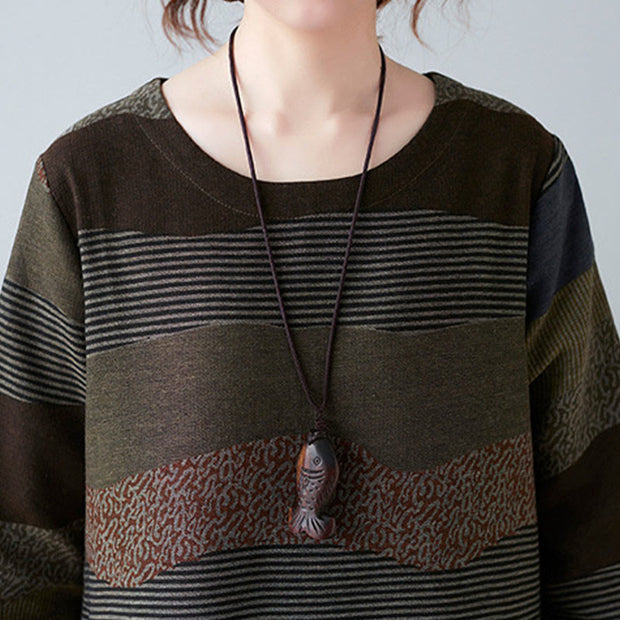 Buddha Stones Ethnic Printing Short Sleeve Cotton Linen Midi Dress With Pockets - image 25