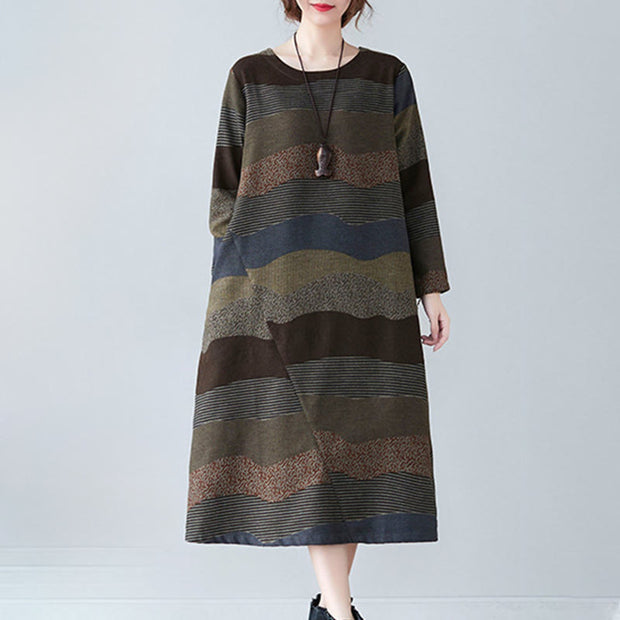 Buddha Stones Ethnic Printing Short Sleeve Cotton Linen Midi Dress With Pockets - image 19