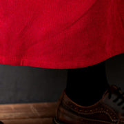 Buddha Stones Fall Buttons Design Long Sleeve Cotton Corduroy Midi Dress With Pockets - image 20
