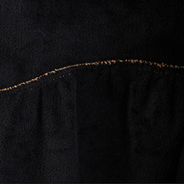 Buddha Stones Plain Buttons Design Women's Cotton Corduroy Fleece-Lined Coat With Pockets - image 8
