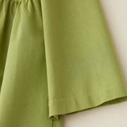 Buddha Stones Causal Commute Plain Buttons Design Lapel Cotton Midi Dress With Pockets - image 5
