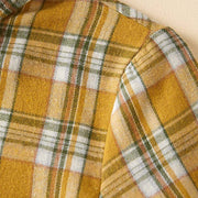 Buddha Stones Spring Color Contrast Plaid Pattern Lapel Cotton Midi Dress With Pockets - image 16