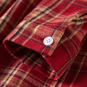 Buddha Stones Spring Color Contrast Plaid Pattern Lapel Cotton Midi Dress With Pockets - image 8