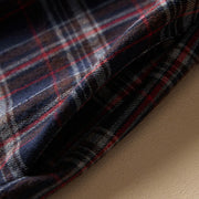 Buddha Stones Spring Color Contrast Plaid Pattern Lapel Cotton Midi Dress With Pockets - image 28