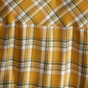 Buddha Stones Spring Color Contrast Plaid Pattern Lapel Cotton Midi Dress With Pockets - image 14