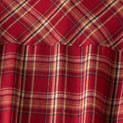 Buddha Stones Spring Color Contrast Plaid Pattern Lapel Cotton Midi Dress With Pockets - image 4