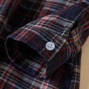 Buddha Stones Spring Color Contrast Plaid Pattern Lapel Cotton Midi Dress With Pockets - image 27