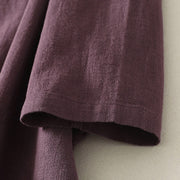 Buddha Stones Spring Vintage Diagonal Closure Frog Buttons Design Cotton Midi Dress - image 5