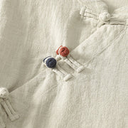 Buddha Stones Spring Vintage Diagonal Closure Frog Buttons Design Cotton Midi Dress - image 11