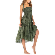 Buddha Stones Two Style Wear Boho Compass Rose Flower Skirt Dress - image 10
