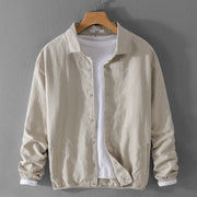 Buddha Stones Ribbed Long Sleeve Design Men's Cotton Linen Jacket Shirt With Pockets - Linen - US/UK/AU42，EU52 (3XL) - image 1