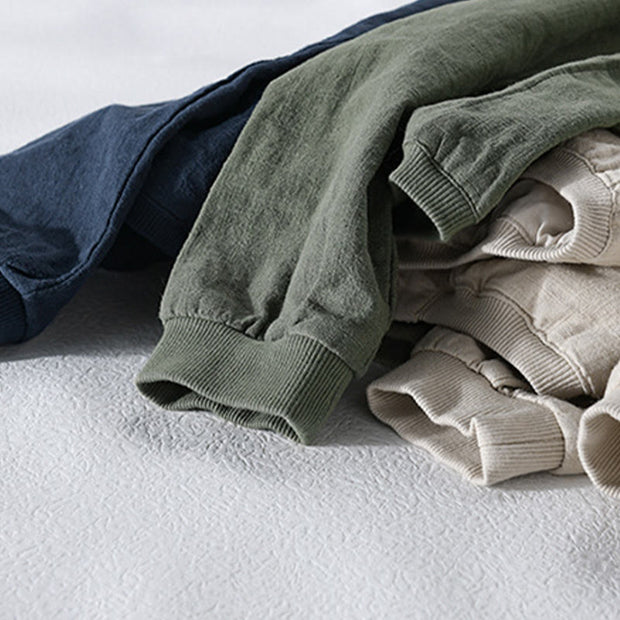 Buddha Stones Ribbed Long Sleeve Design Men's Cotton Linen Jacket Shirt With Pockets - image 22