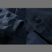 Buddha Stones Ribbed Long Sleeve Design Men's Cotton Linen Jacket Shirt With Pockets - image 17