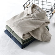 Buddha Stones Ribbed Long Sleeve Design Men's Cotton Linen Jacket Shirt With Pockets - image 19