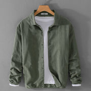 Buddha Stones Ribbed Long Sleeve Design Men's Cotton Linen Jacket Shirt With Pockets - SeaGreen - US/UK/AU42，EU52 (3XL) - image 9