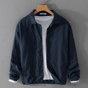 Buddha Stones Ribbed Long Sleeve Design Men's Cotton Linen Jacket Shirt With Pockets - Navy - US/UK/AU42，EU52 (3XL) - image 13