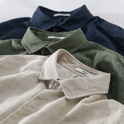 Buddha Stones Ribbed Long Sleeve Design Men's Cotton Linen Jacket Shirt With Pockets - image 20