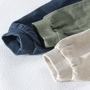 Buddha Stones Ribbed Long Sleeve Design Men's Cotton Linen Jacket Shirt With Pockets - image 21