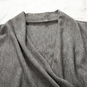 Buddha Stones Vintage Plain Irregular Collar Design Men's Cotton Jacket Shirt - image 5