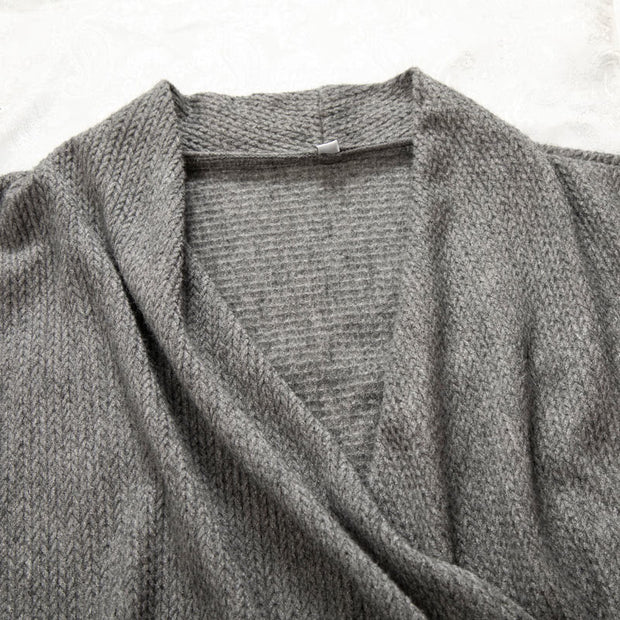 Buddha Stones Vintage Plain Irregular Collar Design Men's Cotton Jacket Shirt - image 5