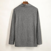 Buddha Stones Vintage Plain Irregular Collar Design Men's Cotton Jacket Shirt - image 4