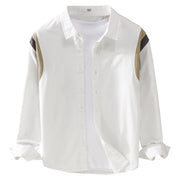 Buddha Stones Spring Patchwork Design Long Sleeve Cotton Men Shirt Clothing - image 7
