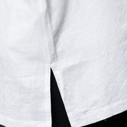 Buddha Stones Simple Tang Suit Plain Chinese Frog-Button Design Men's Cotton Jacket Shirt - image 23
