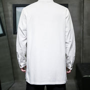 Buddha Stones Simple Tang Suit Plain Chinese Frog-Button Design Men's Cotton Jacket Shirt - image 15