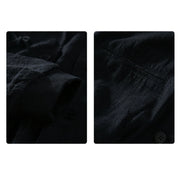 Buddha Stones Ribbed Hem Design Hoodie Men's Cotton Linen Jacket Shirt With Pockets - image 15