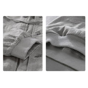 Buddha Stones Ribbed Hem Design Hoodie Men's Cotton Linen Jacket Shirt With Pockets - image 4