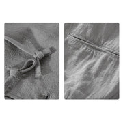 Buddha Stones Ribbed Hem Design Hoodie Men's Cotton Linen Jacket Shirt With Pockets - image 5