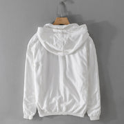 Buddha Stones Ribbed Hem Design Hoodie Men's Cotton Linen Jacket Shirt With Pockets - image 17