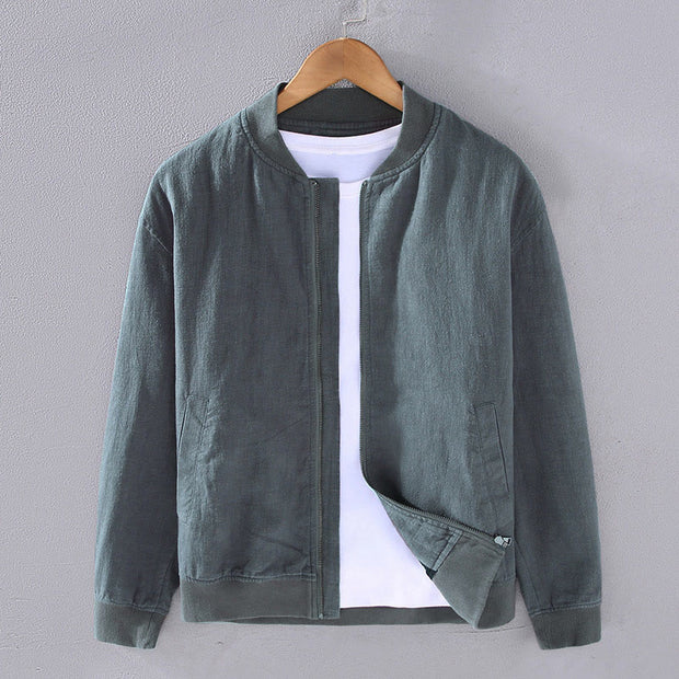 Buddha Stones Winter Plain Zipper Design Stand Collar Men's Cotton Linen Jacket Shirt With Pockets - CadetBlue - US/UK/AU42，EU52 (3XL) - image 13
