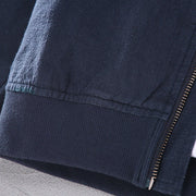 Buddha Stones Winter Plain Zipper Design Stand Collar Men's Cotton Linen Jacket Shirt With Pockets - image 11