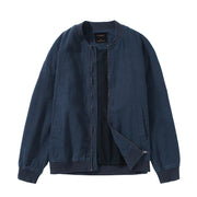 Buddha Stones Winter Plain Zipper Design Stand Collar Men's Cotton Linen Jacket Shirt With Pockets - image 12