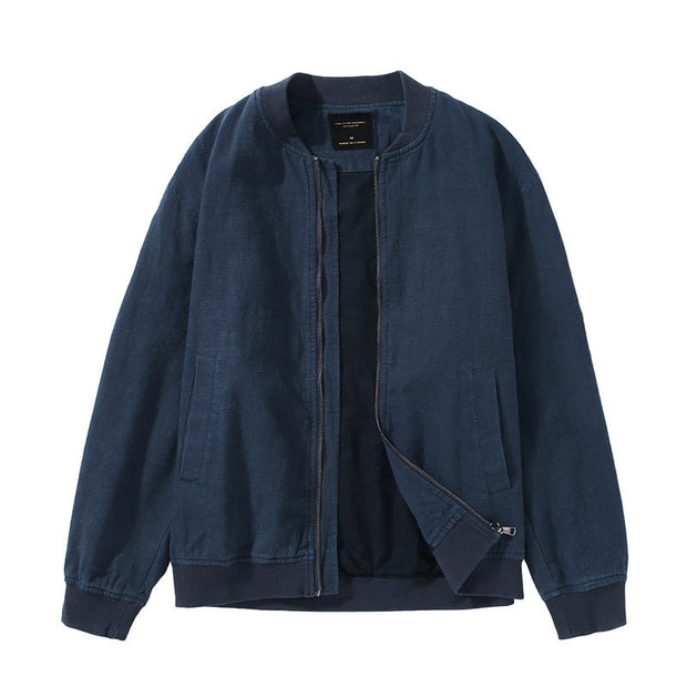 Buddha Stones Winter Plain Zipper Design Stand Collar Men's Cotton Linen Jacket Shirt With Pockets - image 12