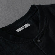 Buddha Stones Casual Solid Color Ribbed Hem Long Sleeve Men's Cotton Linen Shirt With Pockets  - image 18