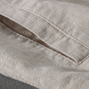 Buddha Stones Casual Solid Color Ribbed Hem Long Sleeve Men's Cotton Linen Shirt With Pockets  - image 11