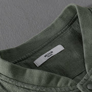Buddha Stones Casual Solid Color Ribbed Hem Long Sleeve Men's Cotton Linen Shirt With Pockets  - image 3