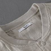 Buddha Stones Casual Solid Color Ribbed Hem Long Sleeve Men's Cotton Linen Shirt With Pockets  - image 8